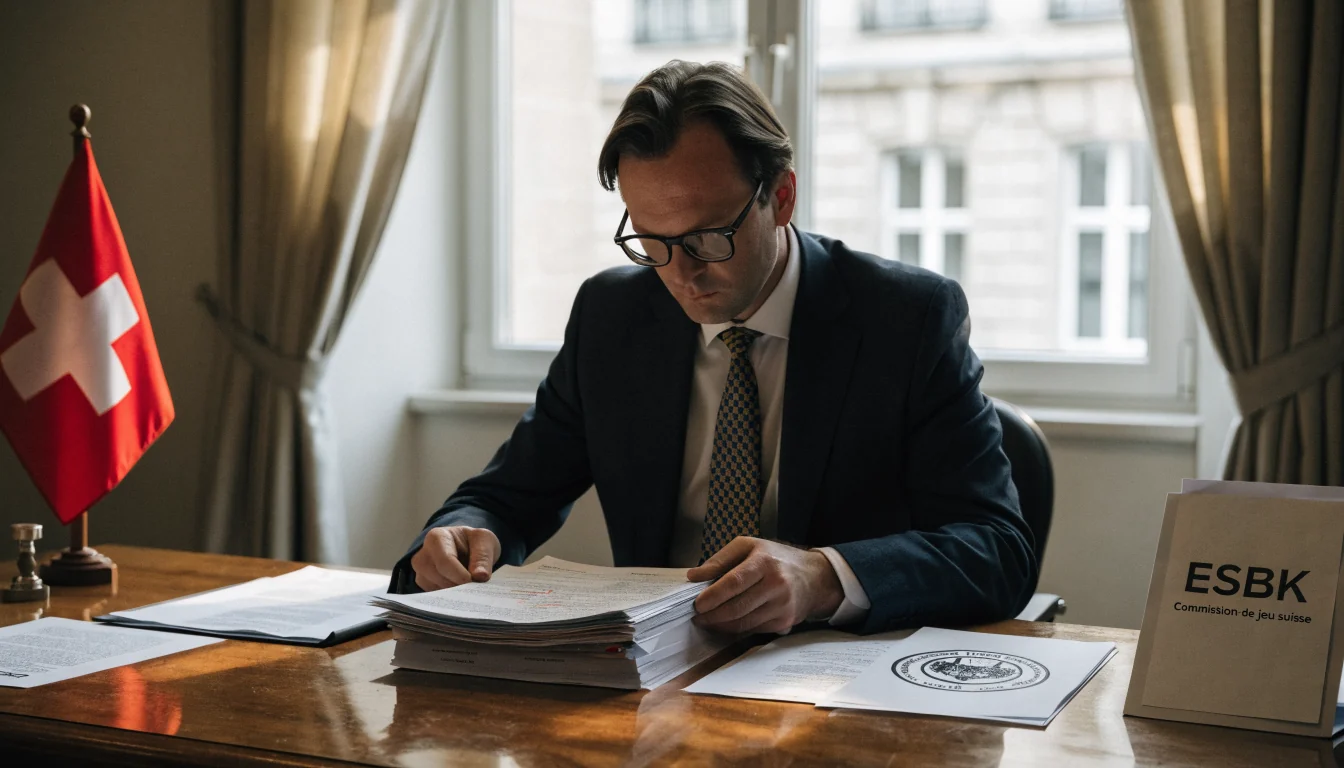 Offizier prüft Dokumente im ESBK‑Büro